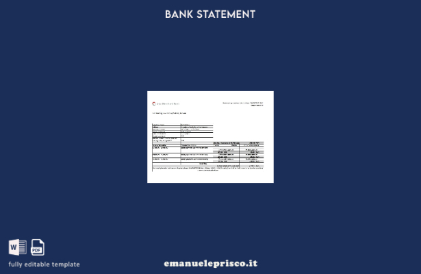modello Excel di estratto conto bancario del commerciante Vanuatu Asia in stile 